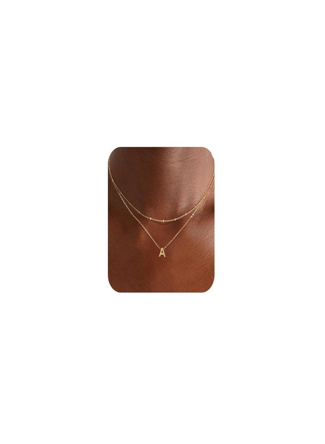 LEXODY Gold Initial Necklaces for Women, 14k Gold Plated Round Letter A-Z Pendant Necklace Trendy Capital Monogram Necklace Dainty Name Pendant Necklace for Women Jewelry Gifts - Image 1